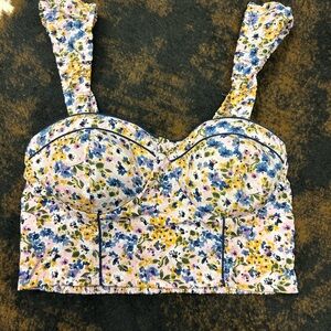 Floral Print Cropped Tank Top